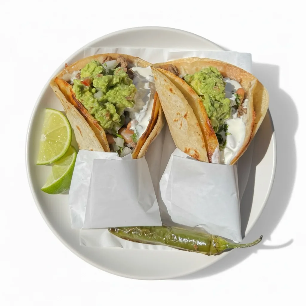 Quesadilla de harina with carne asada, served with lime and grilled chile at El Burro Premier in Caldwell, Idaho